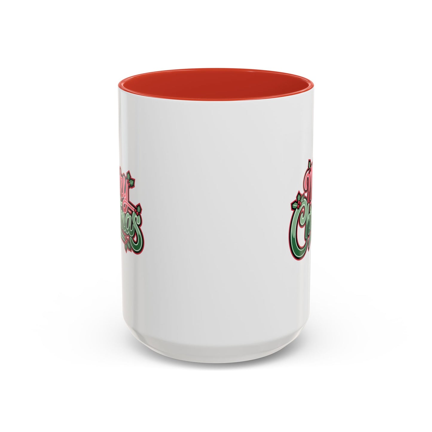 Christmas Mug - Merry Christmas Red & Green Text Mistletoe