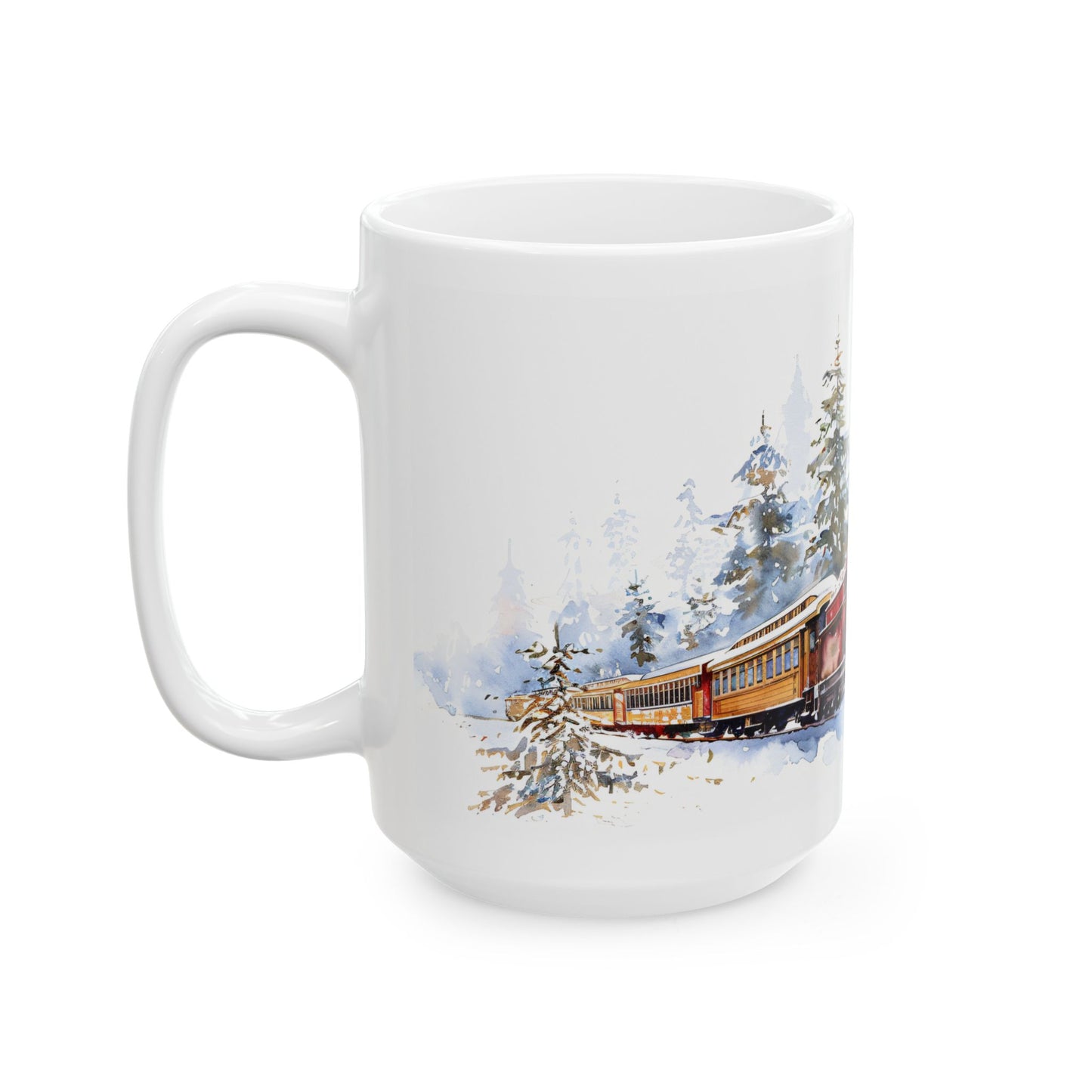Christmas Mug - Snowy Landscape Train Wrap 6
