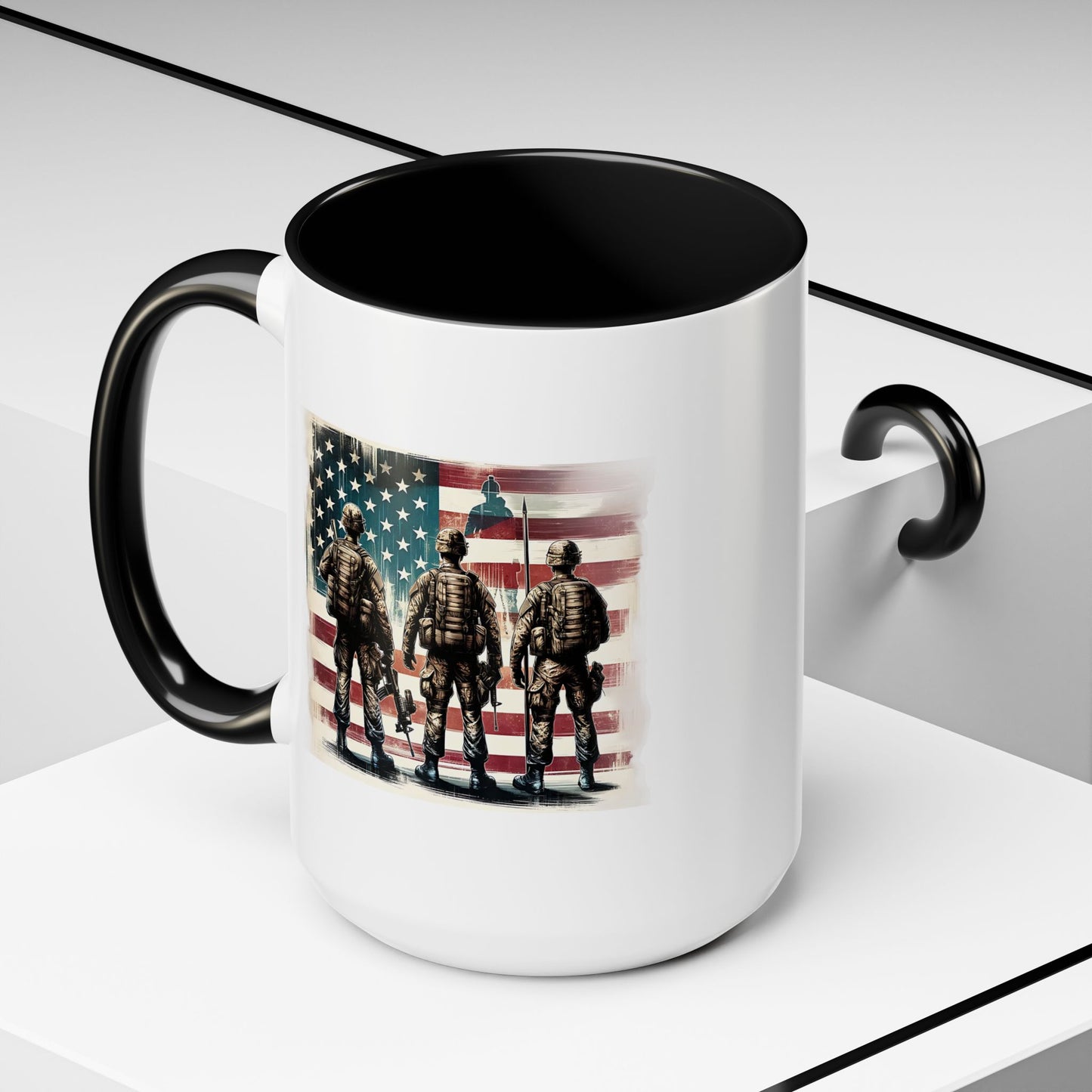 4th of July Mug - Soldiers American Flag