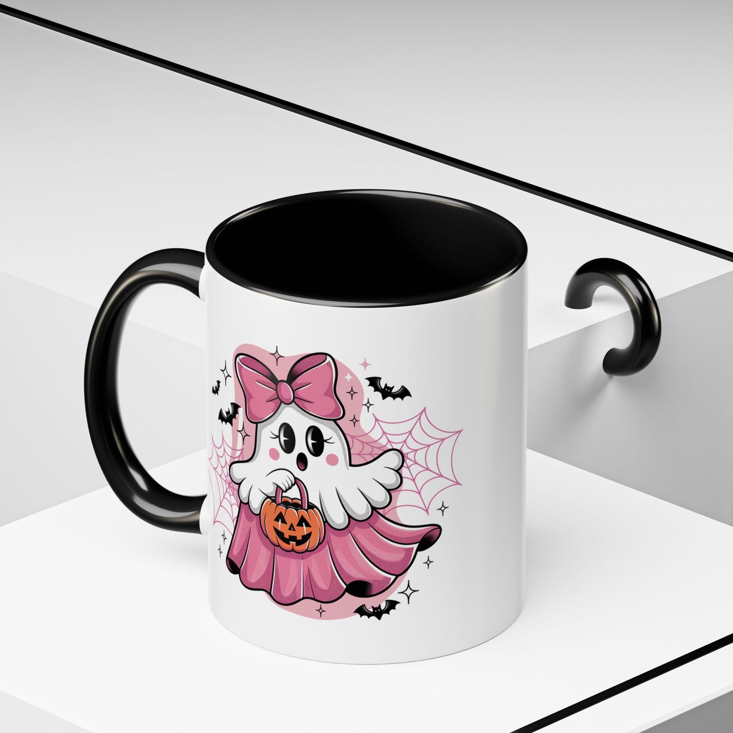 Halloween Mug - Ghost With Pink Bow