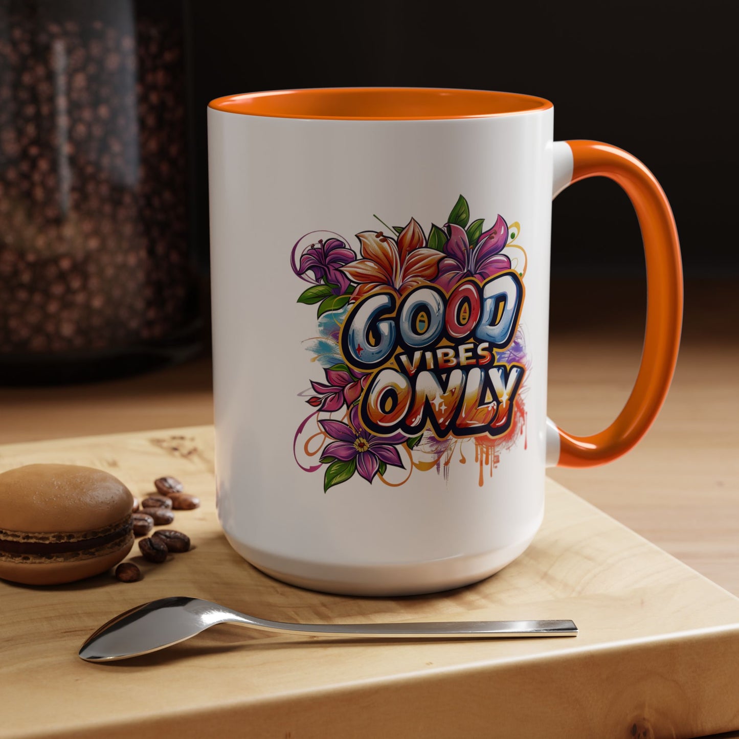 Wellness Mug - Good Vibes Only Graffiti Flowers