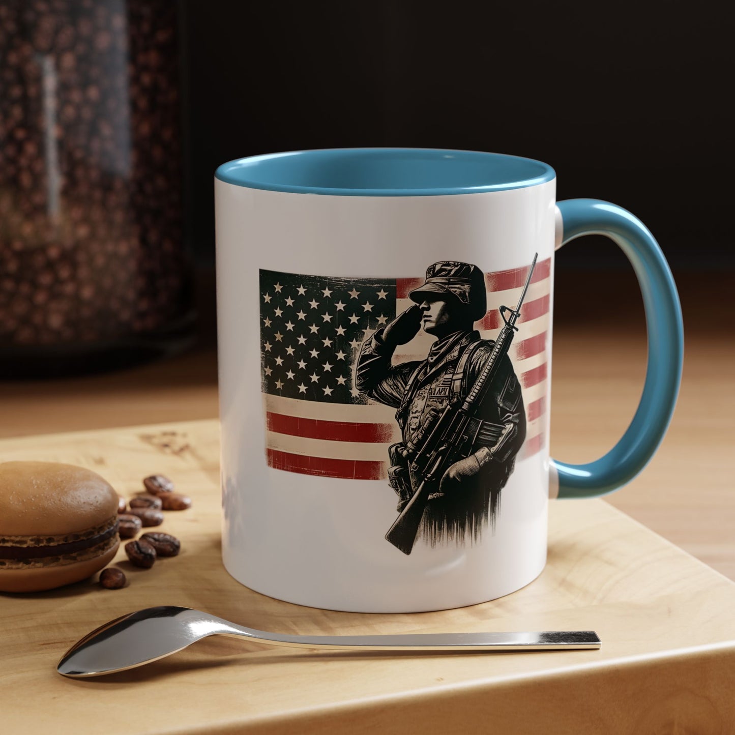 4th of July Mug - Soldier American Flag