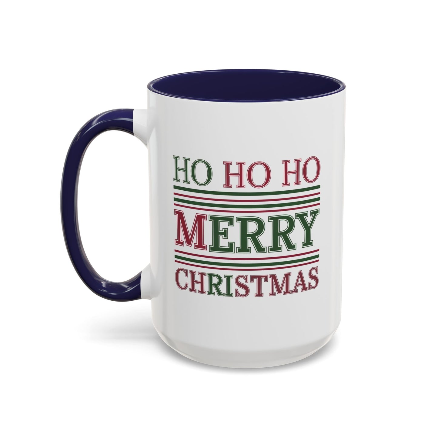 Christmas Mug - Ho Ho Ho Merry Christmas Red & Green Text 3