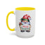 Christmas Mug - Merry Christmas Red & Green Text Gnome Present