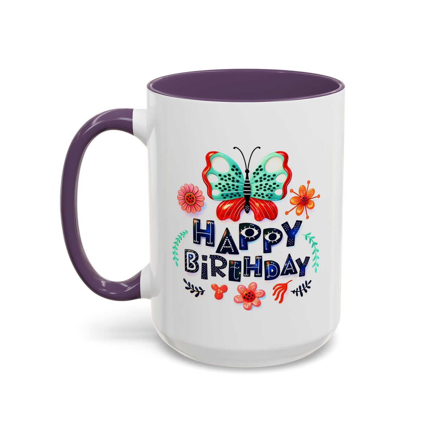 Birthday Mug - Butterfly Flowers