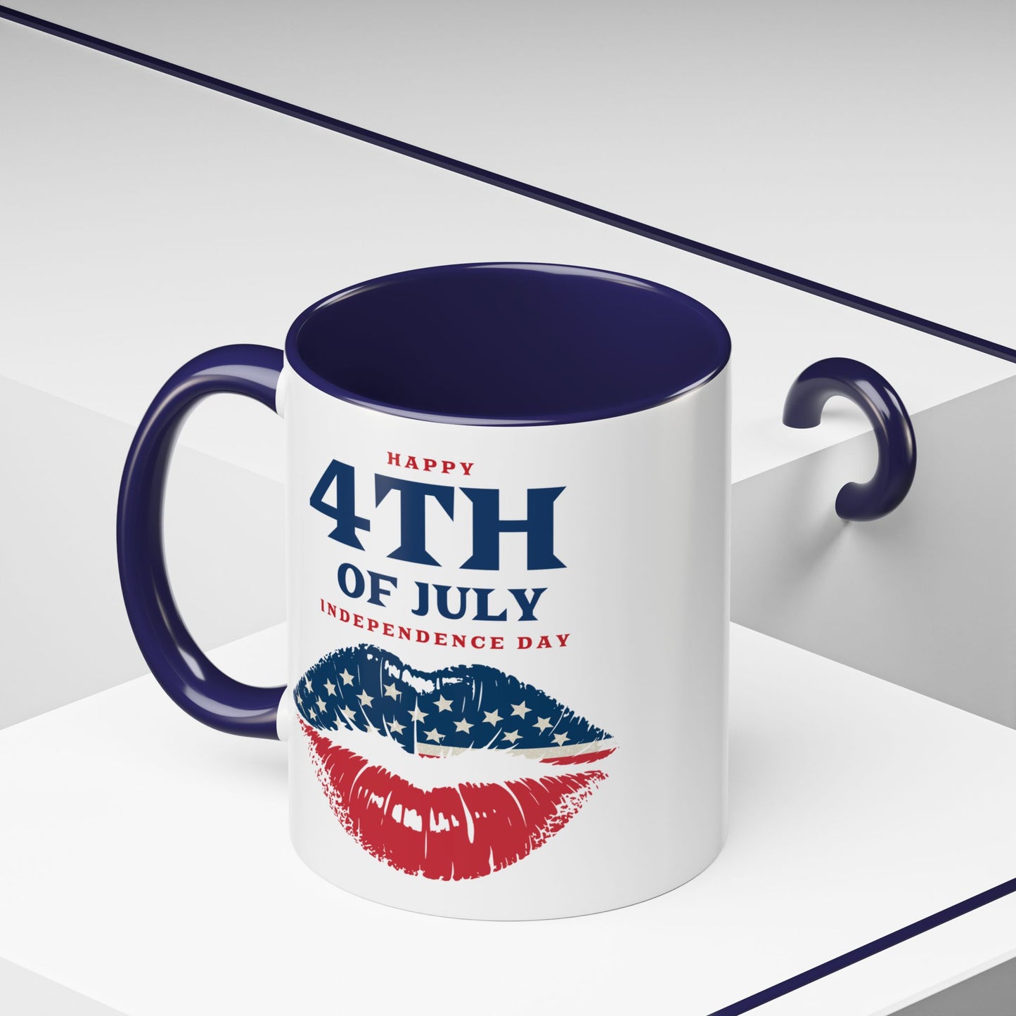 4th of July Mug - Happy 4th of July Flag Lips