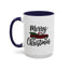 Christmas Mug - Merry Christmas Black Text Tartan Truck