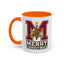 Christmas Mug - Merry Christmas White Green & Red College Text