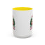 Christmas Mug - Merry Christmas Maroon Text Camper Trees