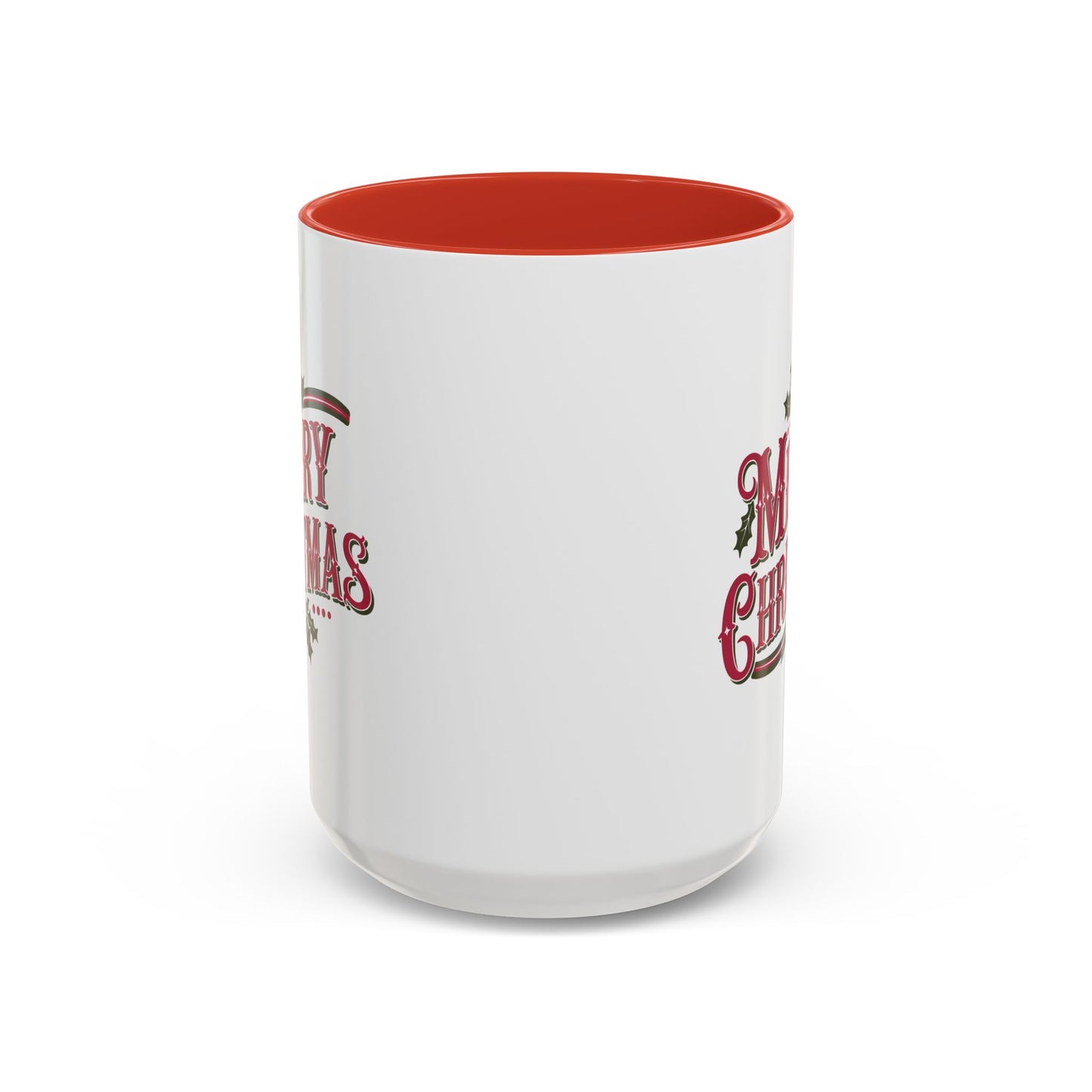 Christmas Mug - Merry Christmas Maroon & Green Text Decorations