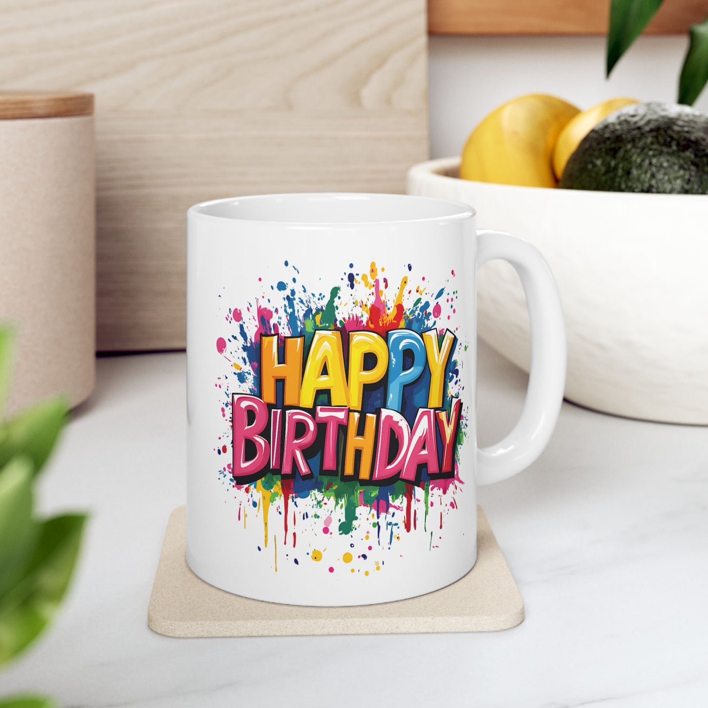 Birthday Mug - Happy Birthday Graffiti