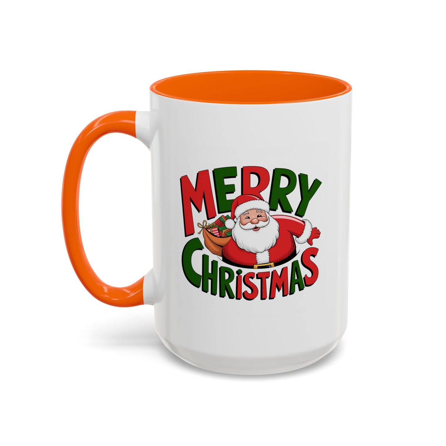 Christmas Mug - Green & Red Text Santa Presents
