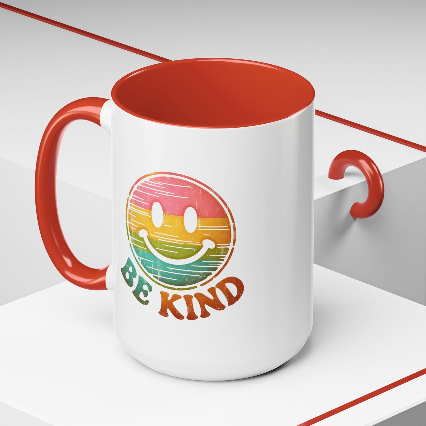 Motivation Mug - Retro Smiley Face Be Kind