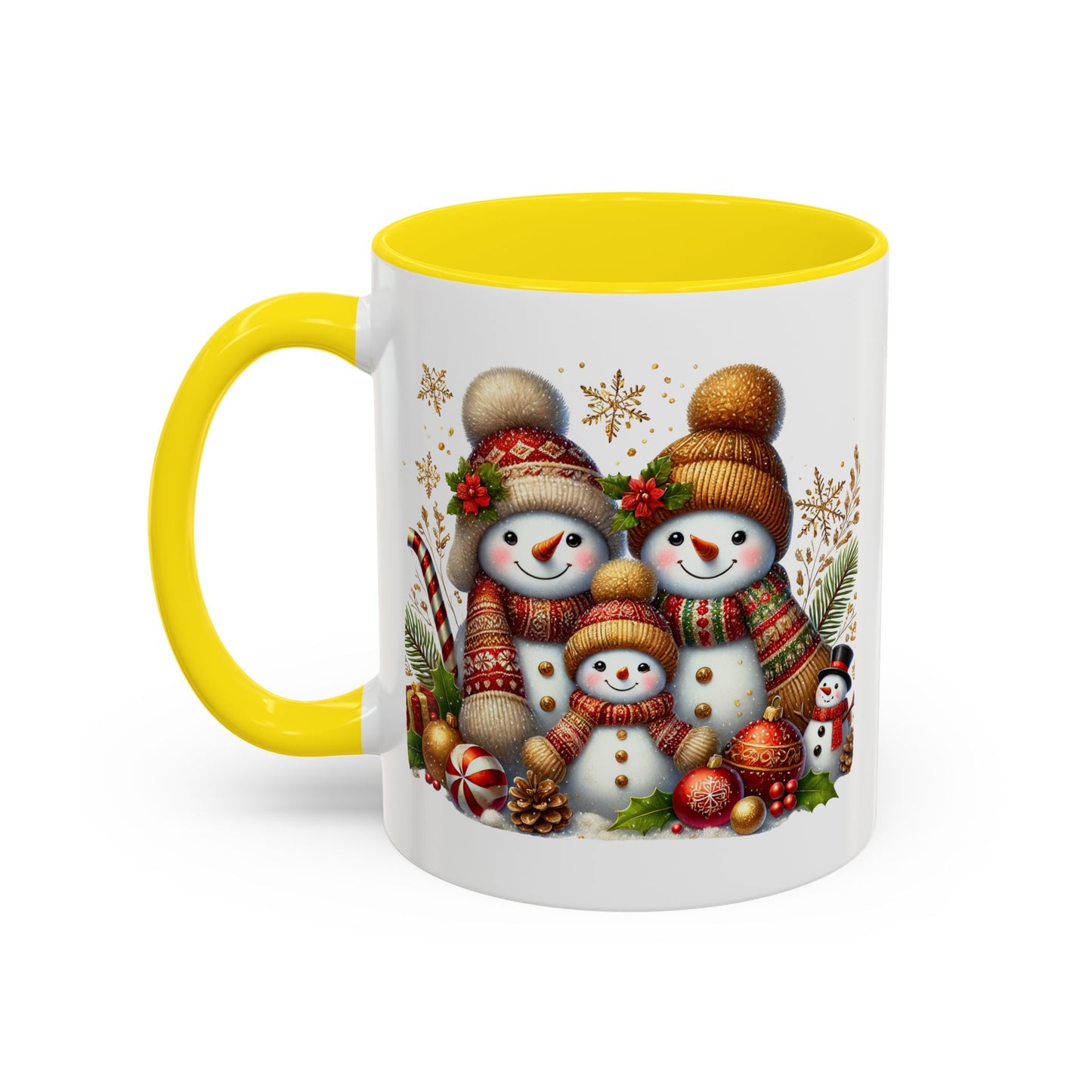 Christmas Mug - Gold Snowman Family
