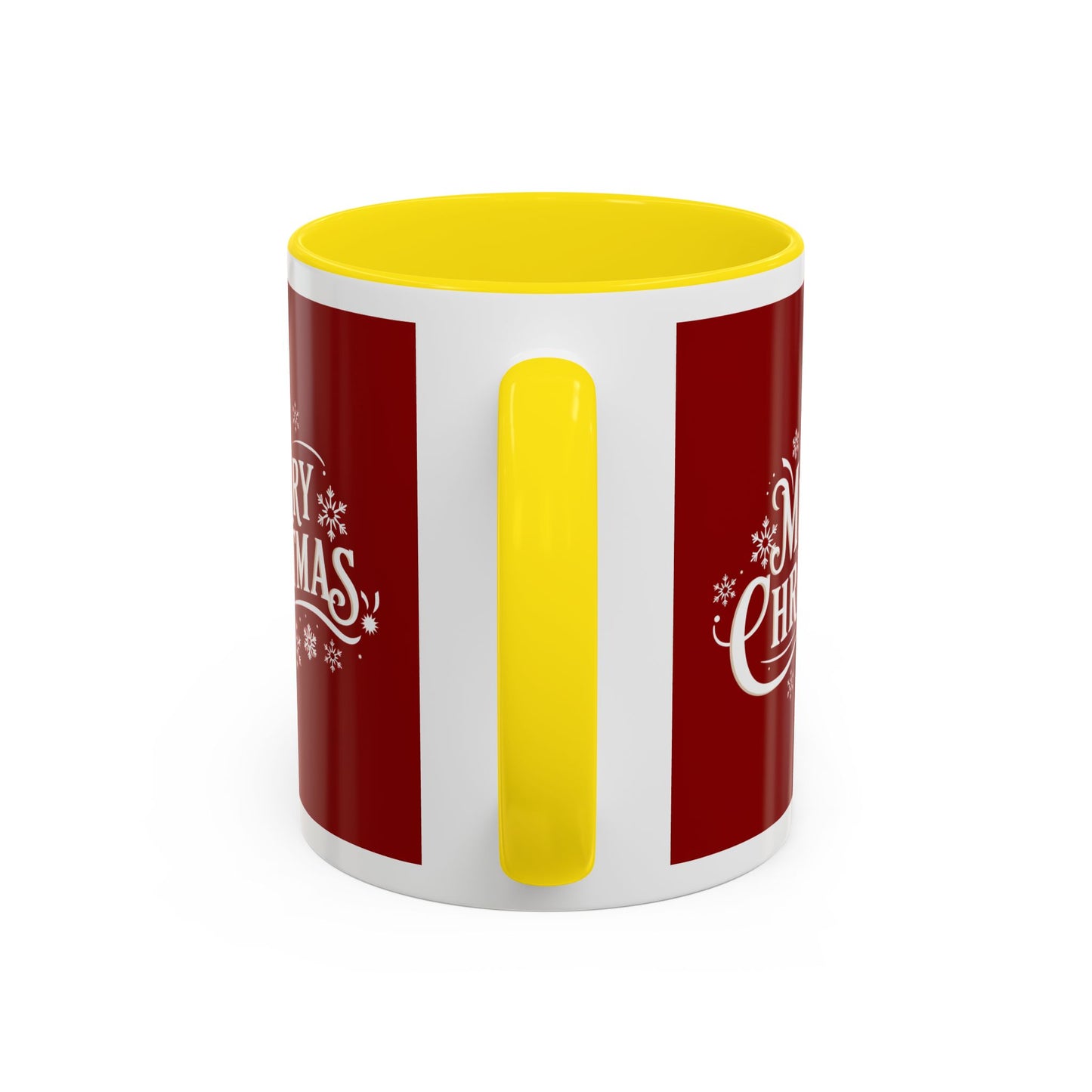 Christmas Mug - Merry Christmas White Text Maroon Background