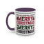Christmas Mug - Merry Christmas Red Green & Black Text Trees Presents