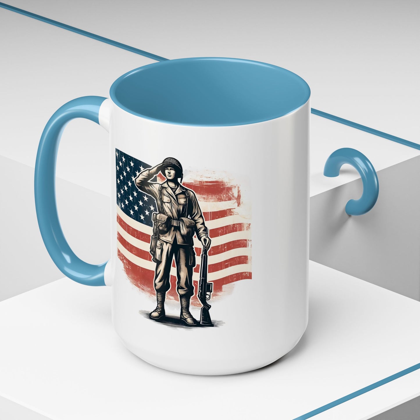 4th of July Mug - American Soldier Flag