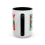 Christmas Mug - Happy Holidays Green Red & Blue Decorative Text