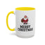 Christmas Mug - Merry Christmas Black Text Santa Walking