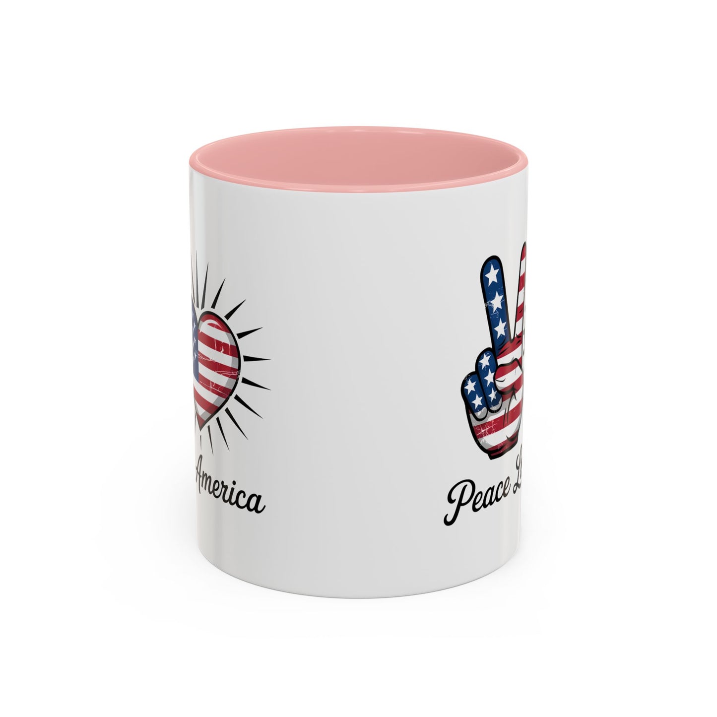 4th of July Mug - Peace Love America