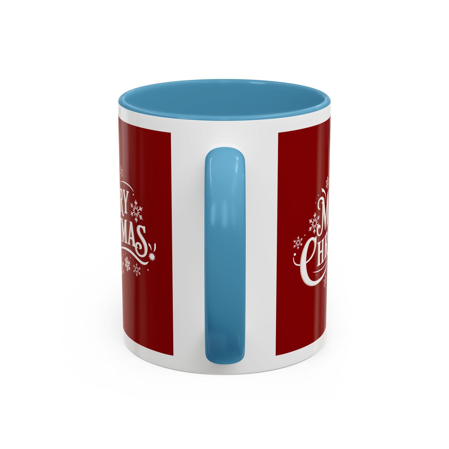 Christmas Mug - Merry Christmas White Text Maroon Background