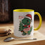 Christmas Mug - Merry Christmas Red Text Dinosaur Tree
