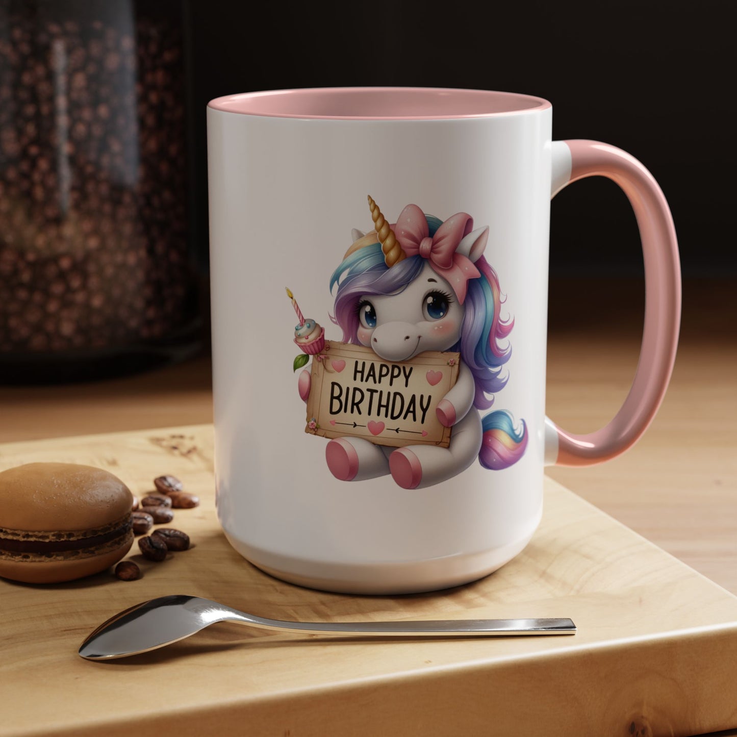 Birthday Mug - Girl Unicorn Happy Birthday Sign