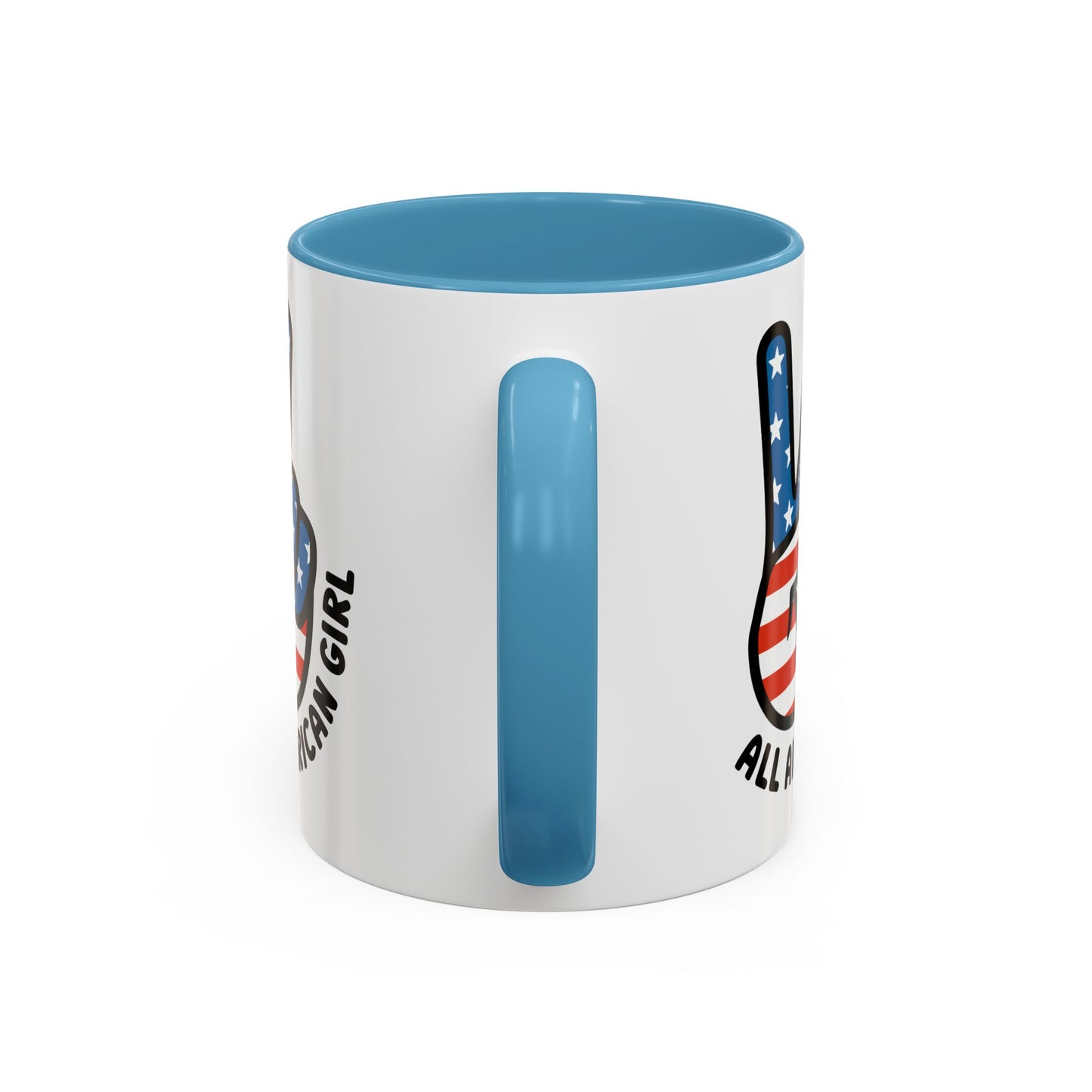 4th of July Mug - All American Girl Peace Sign