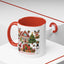 Christmas Mug - Happy Holidays Red Text Reindeer Santa Snowman Presents