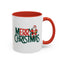 Christmas Mug - Merry Christmas Green & Red Text Santa Present