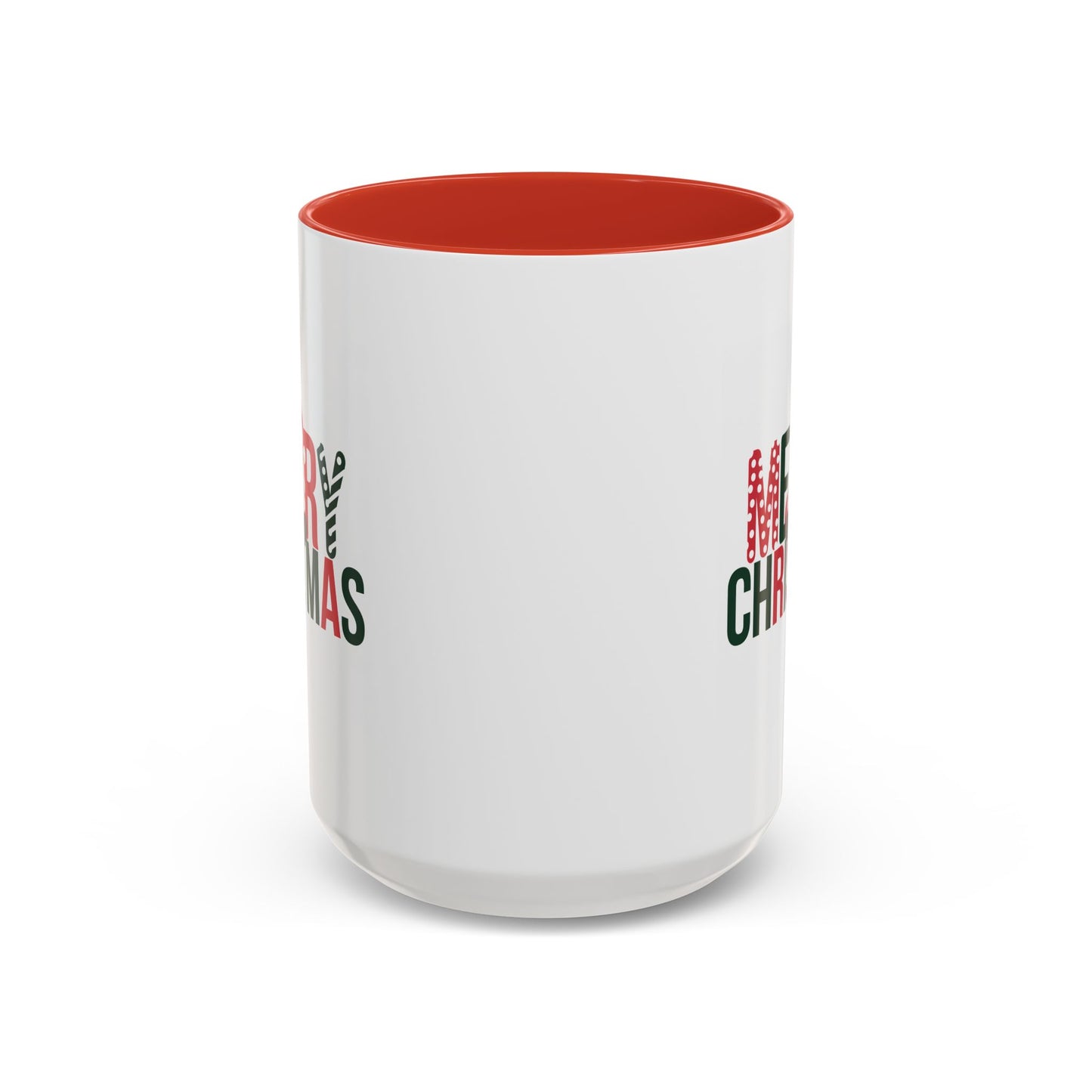 Christmas Mug - Merry Christmas Green & Red Text Santa