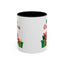 Christmas Mug - Merry Christmas Green & Red Text Santa Presents