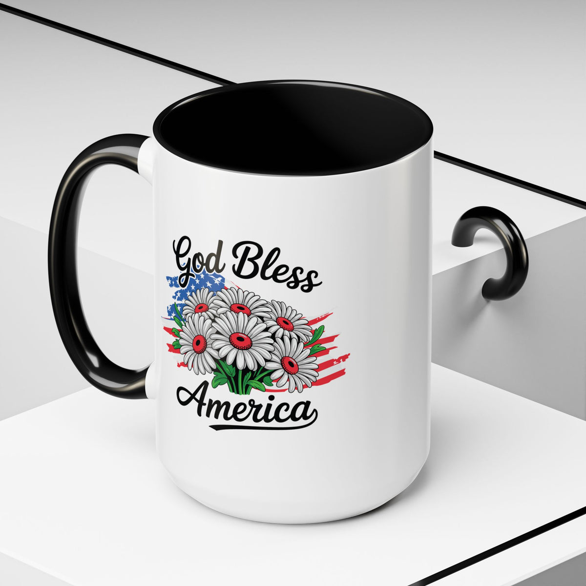 4th of July Mug - God Bless America Daisies