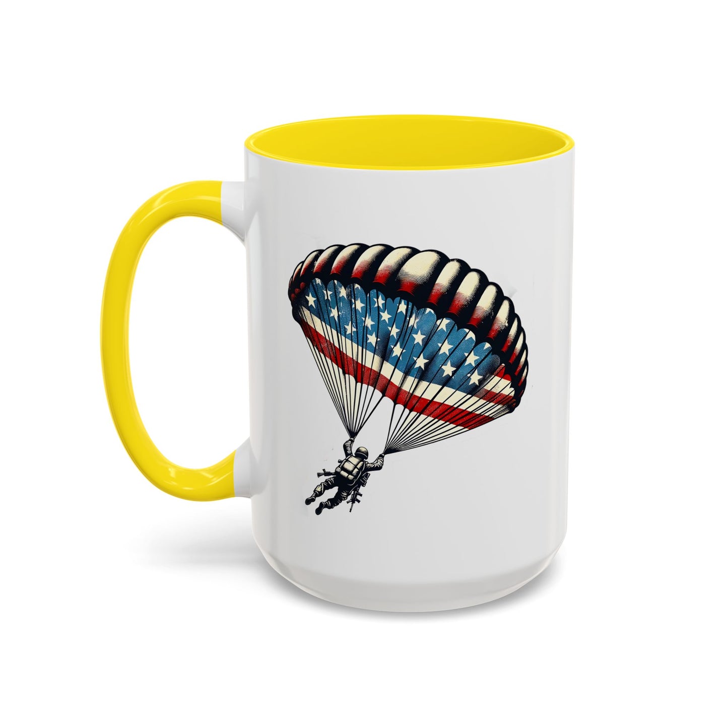 4th of July Mug - Airborne Soldier Parachute Flag
