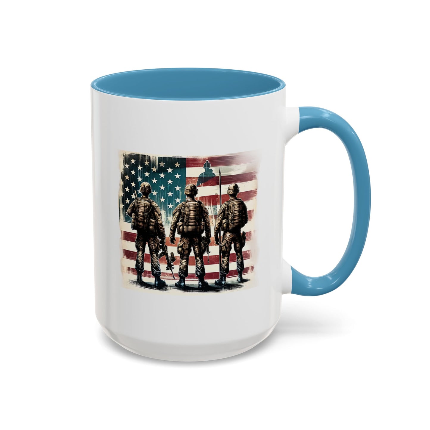 4th of July Mug - Soldiers American Flag