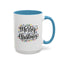 Christmas Mug - Merry Christmas Black Text Colored Lights