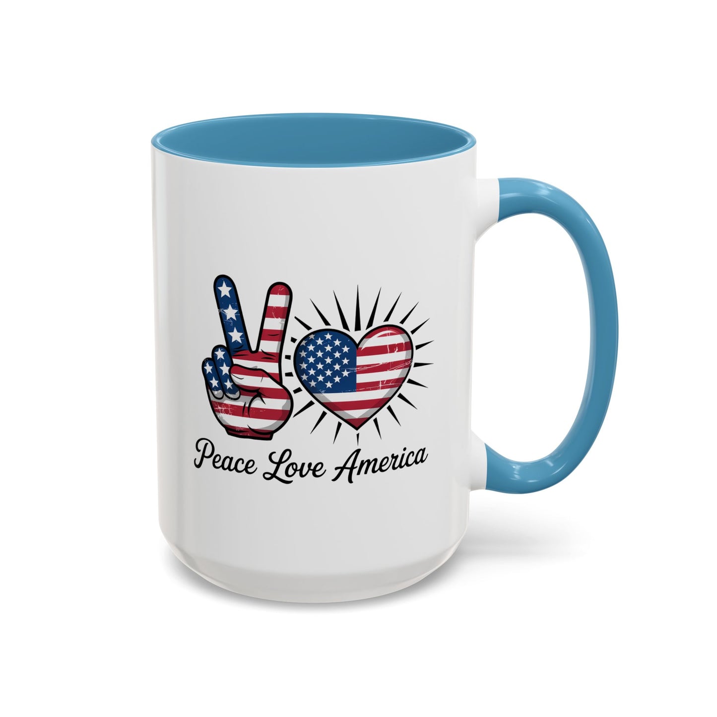 4th of July Mug - Peace Love America
