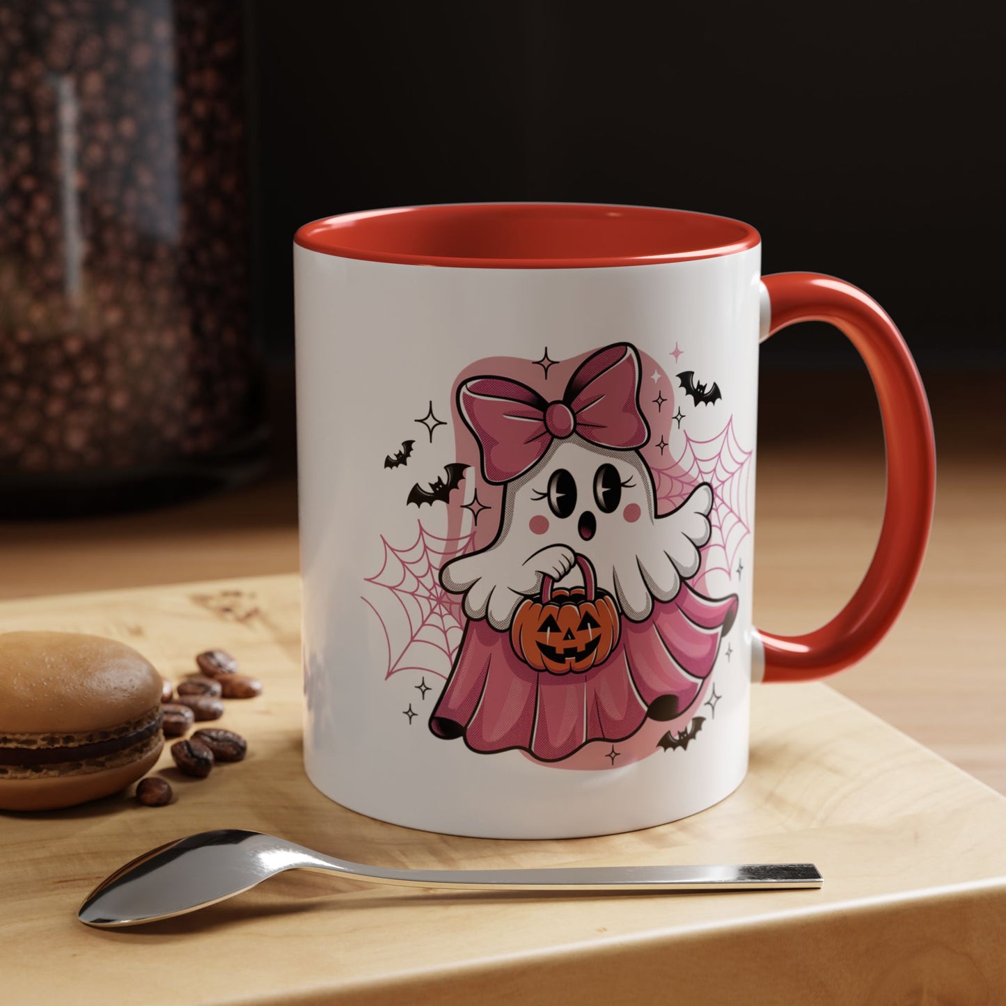 Halloween Mug - Ghost With Pink Bow