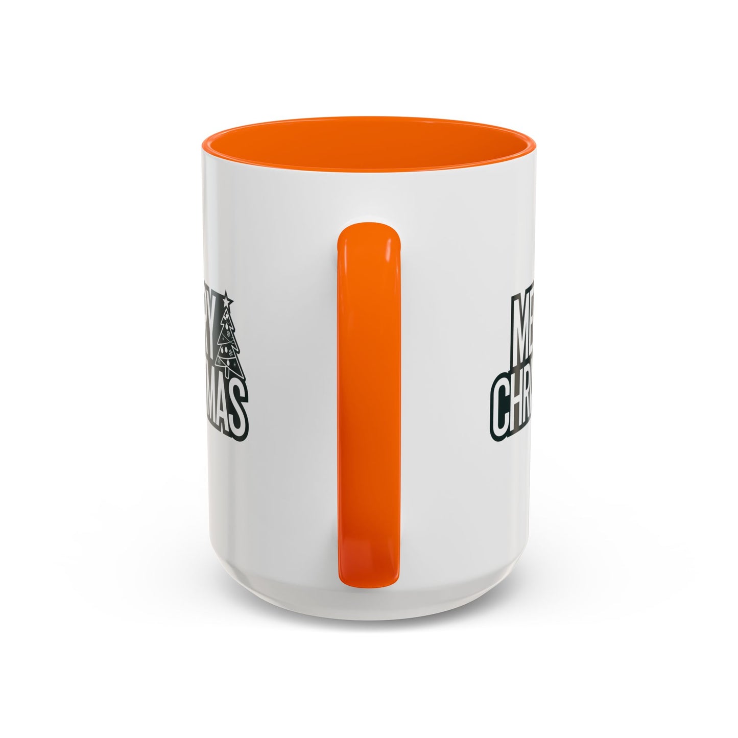 Christmas Mug - Merry Christmas White & Black Text Tree