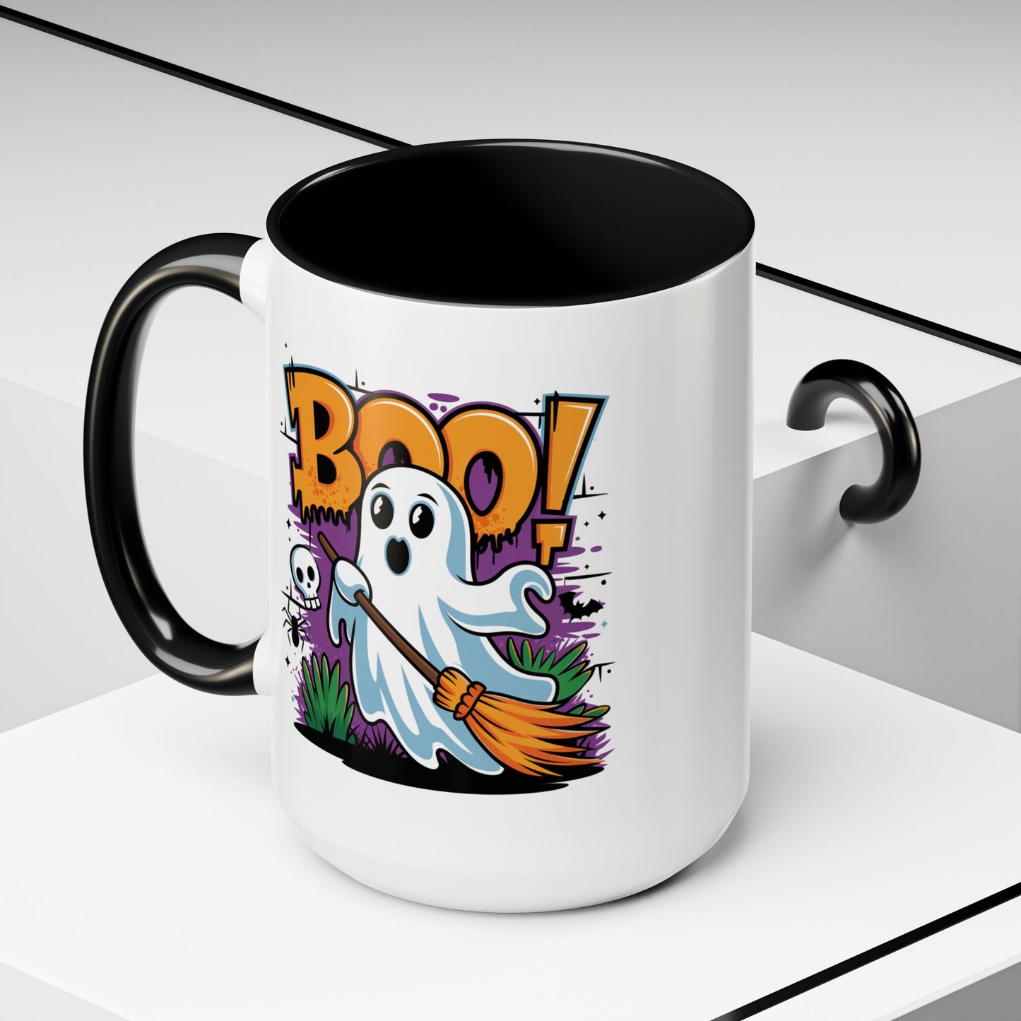 Halloween Mug - Boo! Flying Ghost With Broom