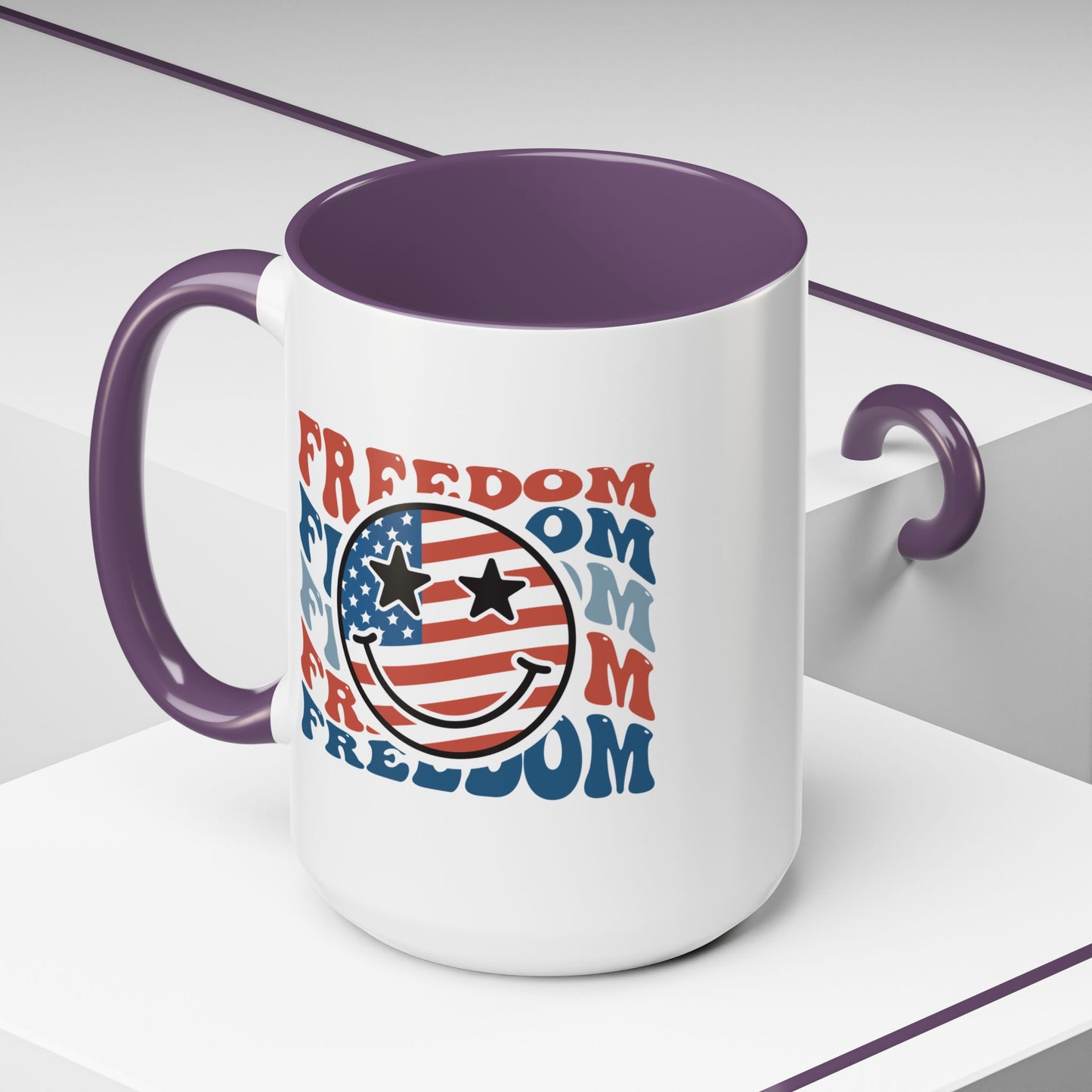 4th of July Mug - Freedom Smiley Face