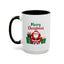 Christmas Mug - Merry Christmas Green & Red Text Santa Presents