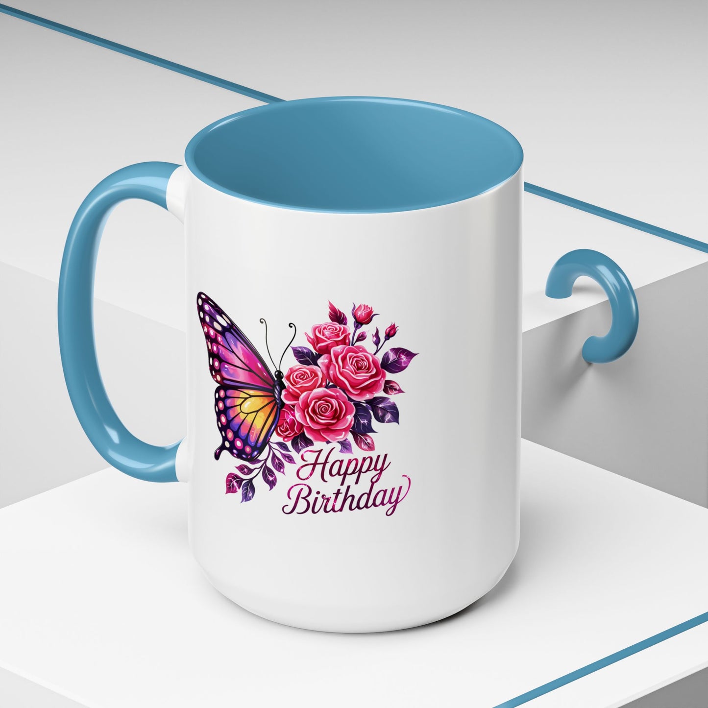 Birthday Mug - Butterfly Flowers