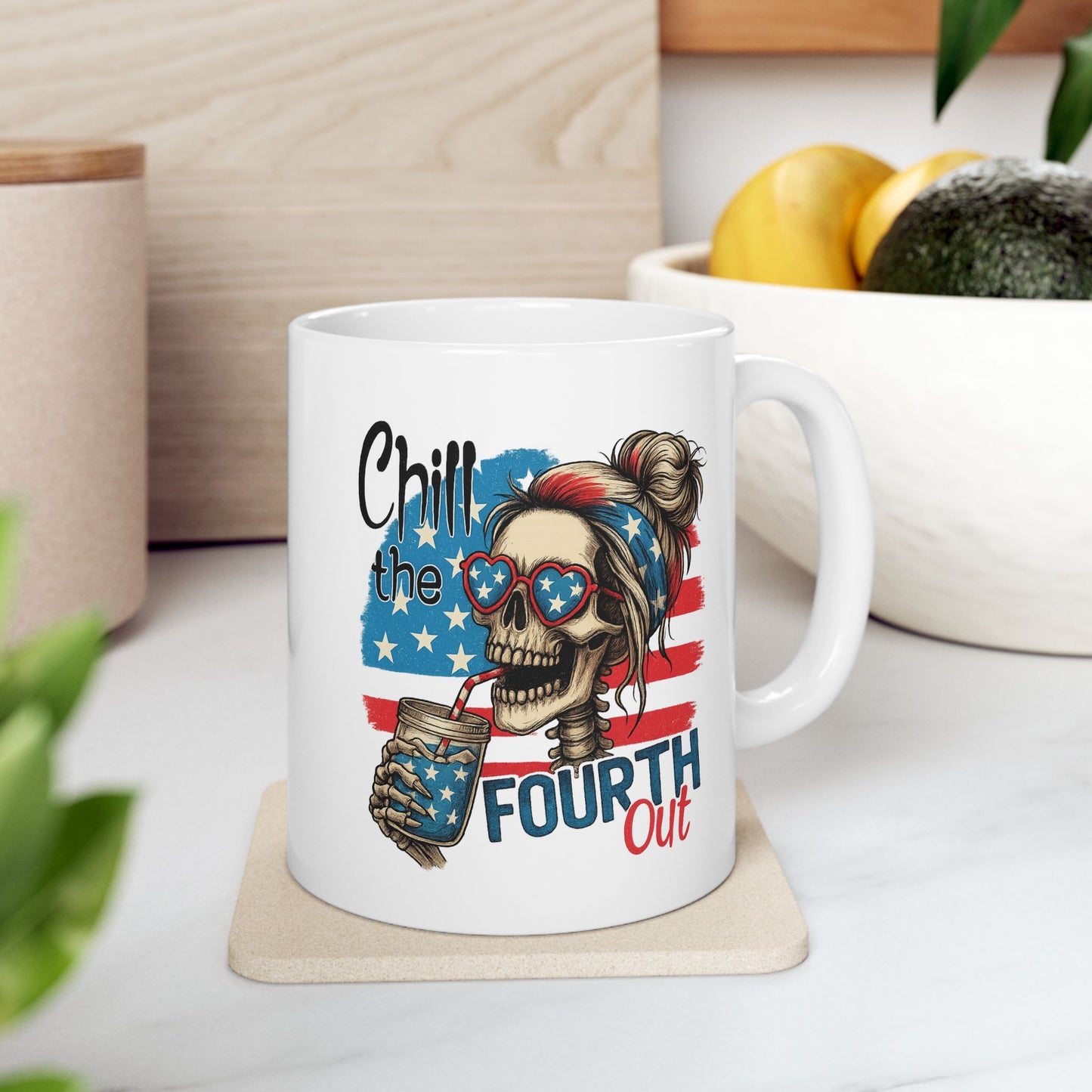 4th of July Mug - Chill the Fourth Out Skeleton