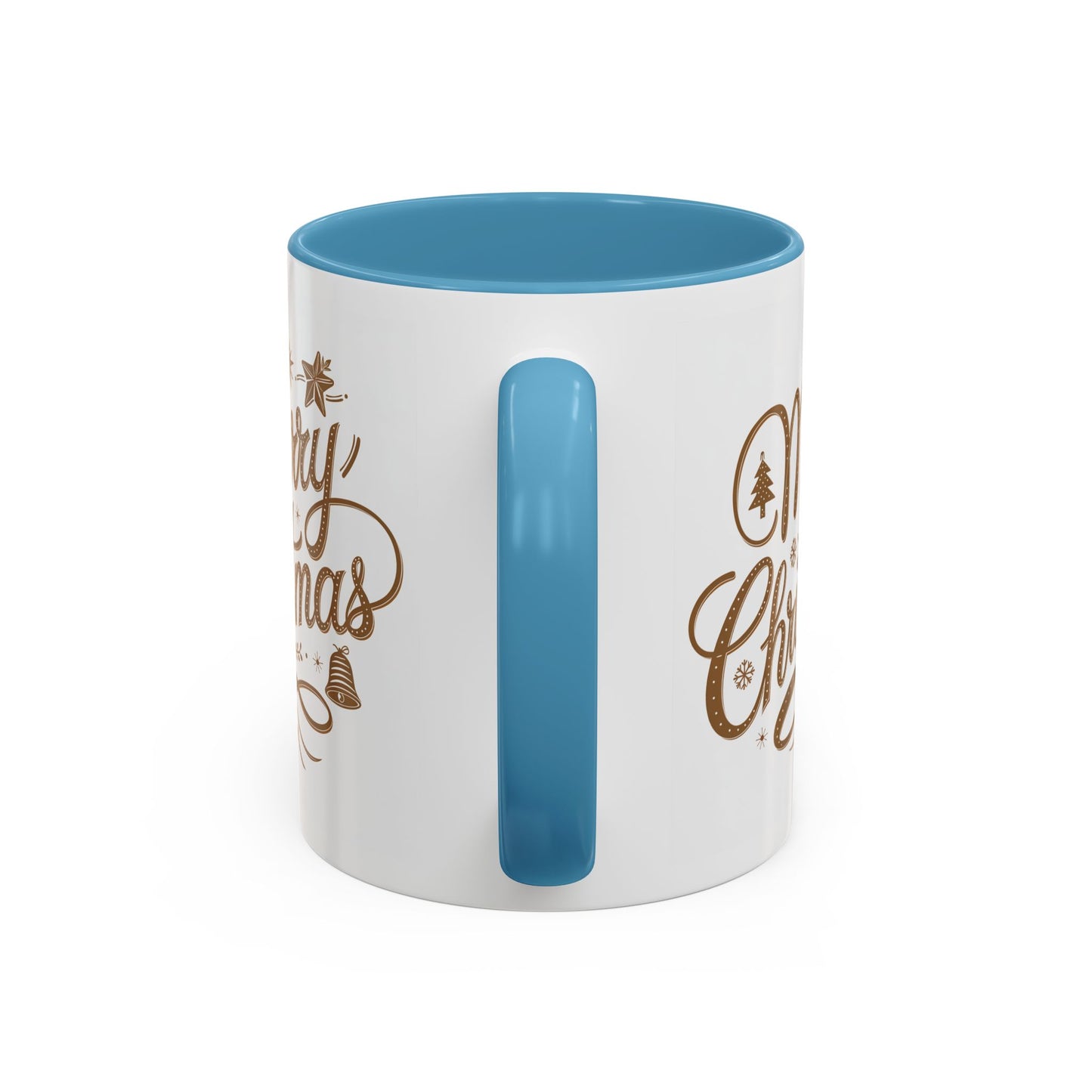 Christmas Mug - Merry Christmas Gold Text Tree Star Ornaments