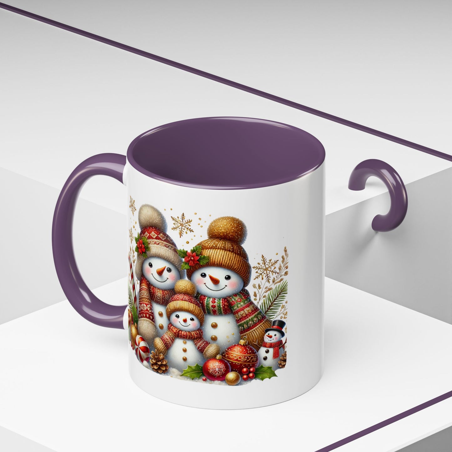 Christmas Mug - Gold Snowman Family