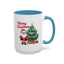 Christmas Mug - Merry Christmas Red Text Santa Tree Presents