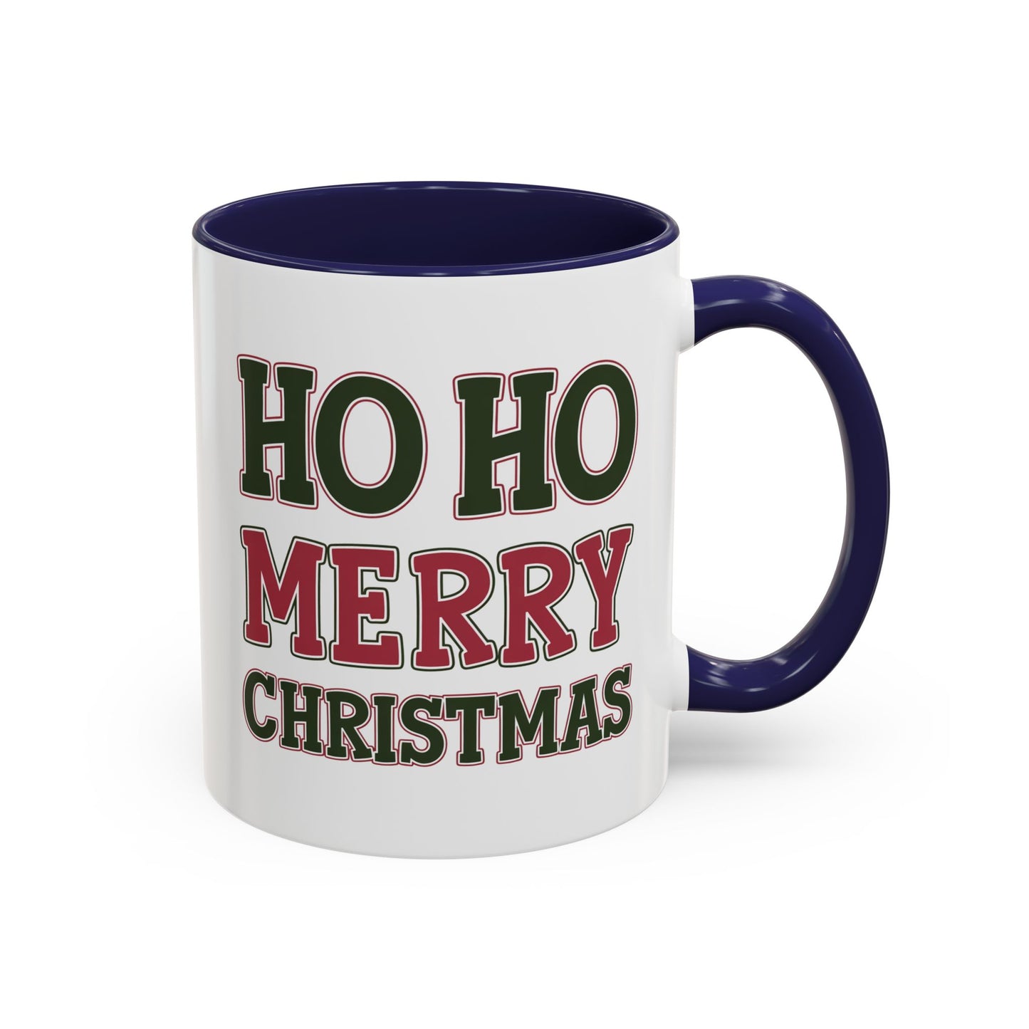 Christmas Mug - Ho Ho Ho Merry Christmas Red & Green Text 4