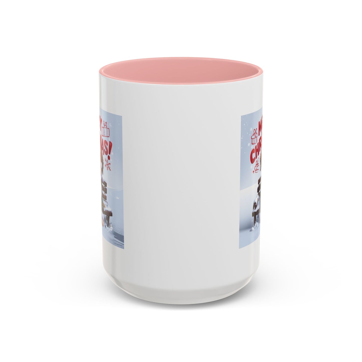 Christmas Mug - Merry Christmas Red Text Puppy Green Top 2