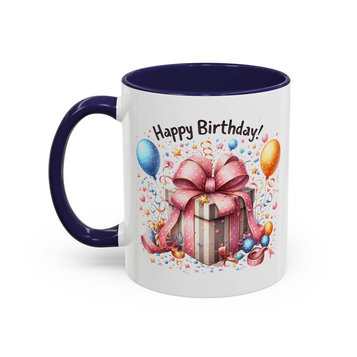 Birthday Mug - Happy Birthday Pink Ribbon Present
